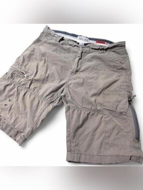 Private Member Y2K Capri Cargo Shorts Tan 34 Baggy